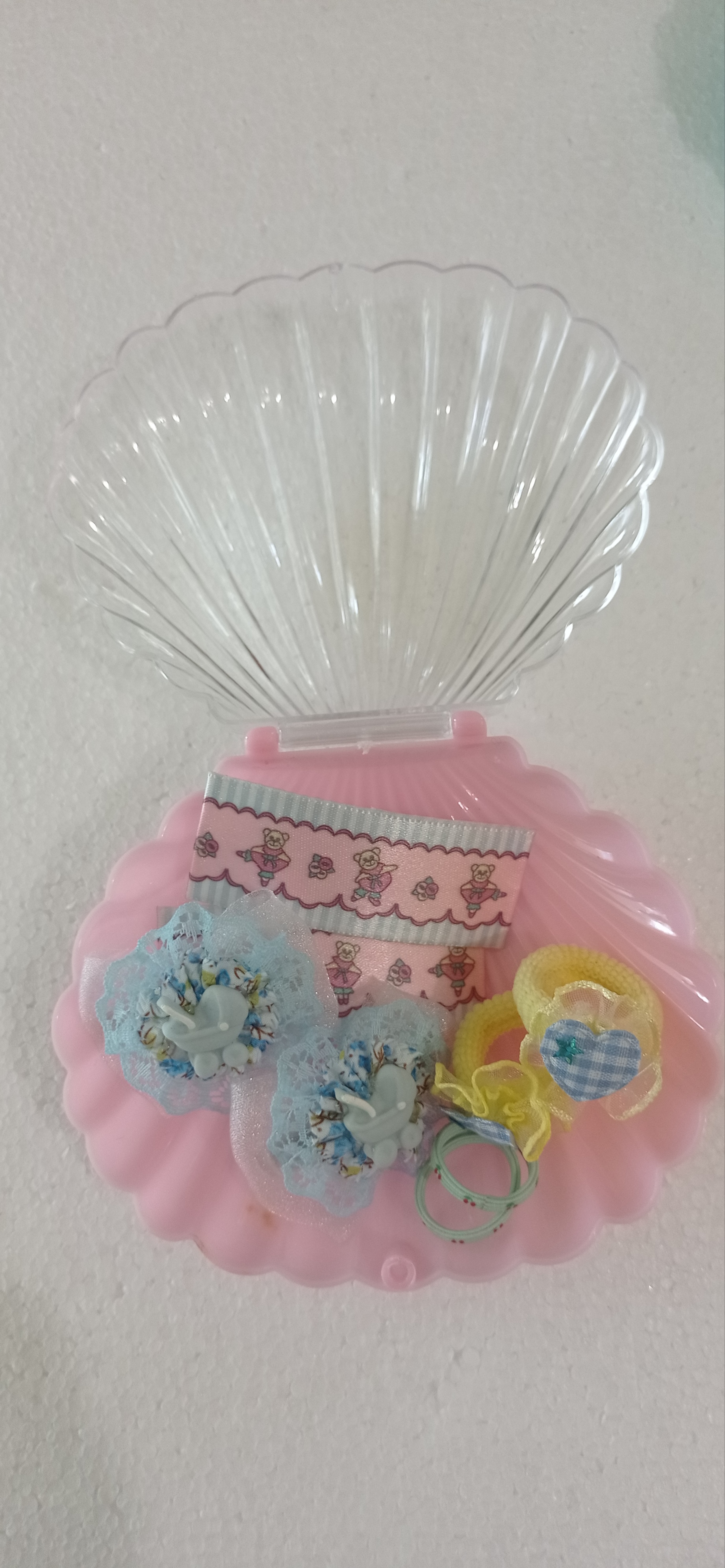 Coffret cadeau coquillage ,ours , papillon et cœurs